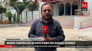 Instalan centro de acopio para los desplazados de Chicomuselo debido a la violencia en el municipio