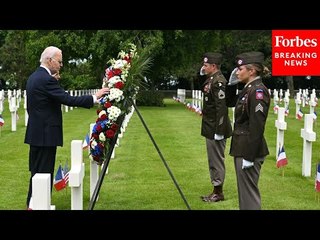 President Biden And First Lady Dr. Jill Biden Participate In A Wreath Laying Event In Normandy