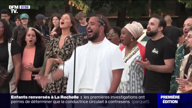 Slimane dévoile Résister , un hymne à la paix, sur le parvis de Notre-Dame