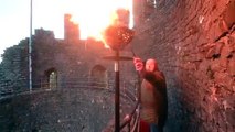 A flame alight on Dudley Castle to mark D Day.
