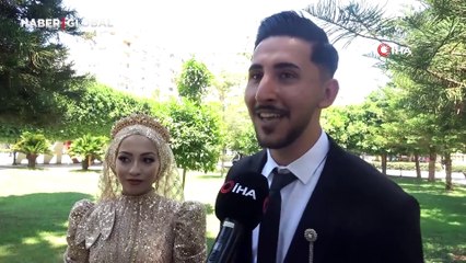 Evlilik hazırlığındaki çift: Adana'da hava mutluluktan daha sıcak