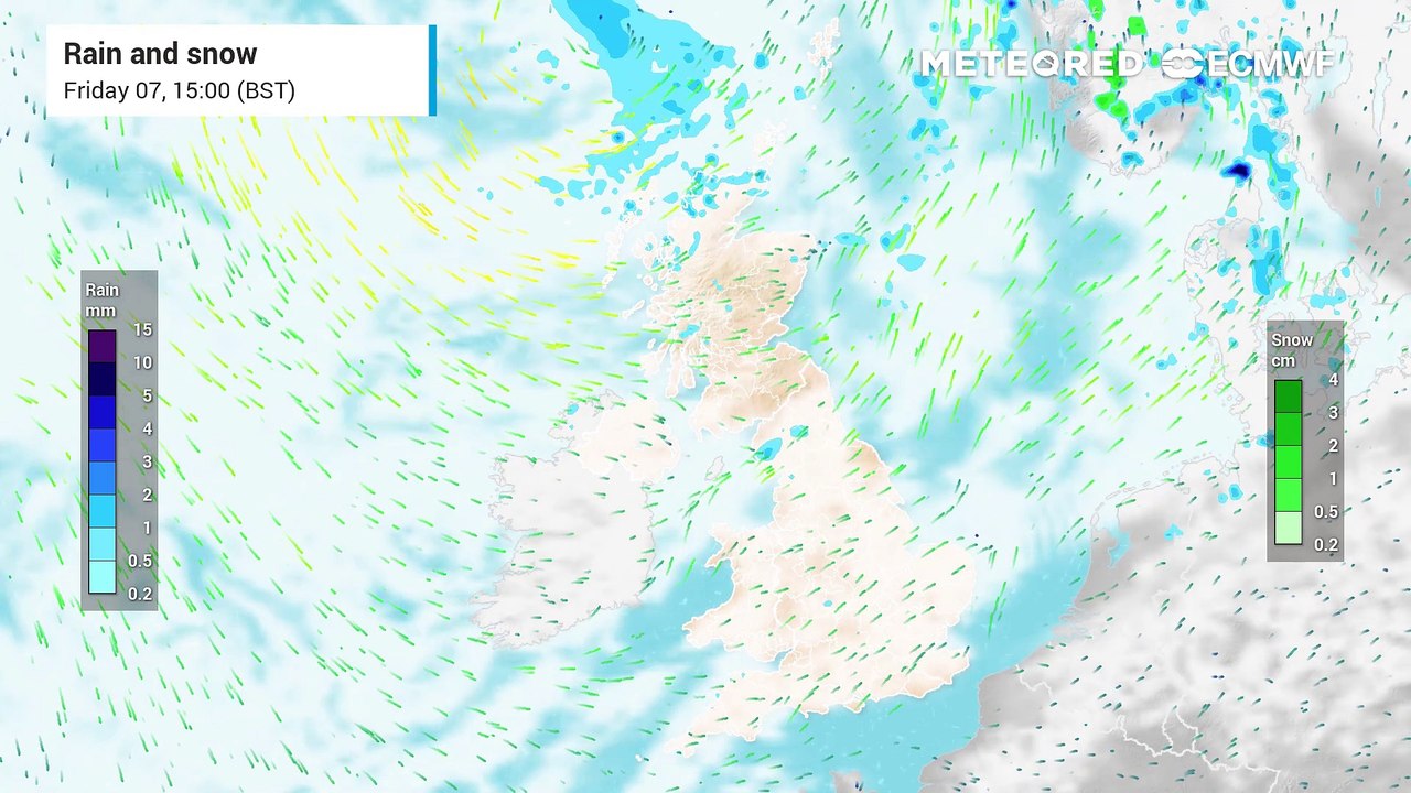 Rain forecast for the UK