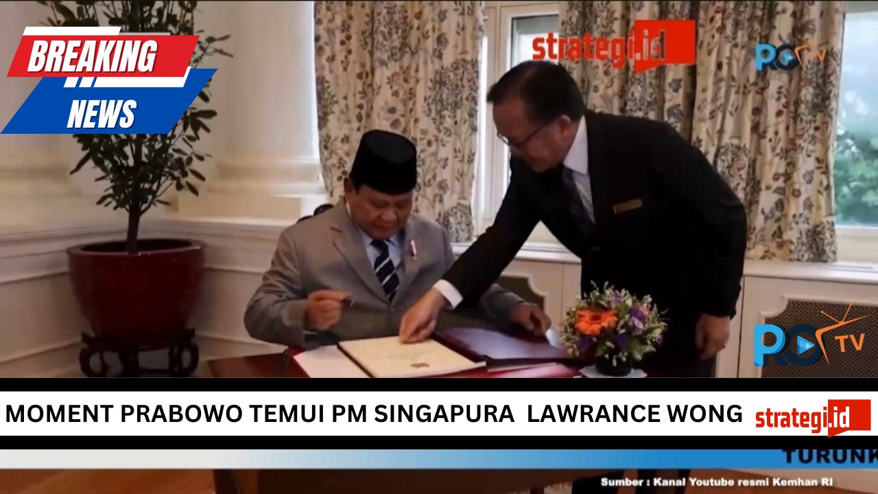 Moment Ketika Prabowo Temui Perdana Menteri Singapura H.E. Lawrence Wong, di Istana, Singapura