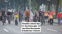 Presiden Jokowi, Ibu Iriana Bersama Jan Ethes Bersepeda di Kawasan Sudirman-Thamrin