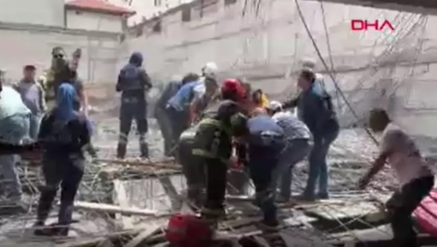 Kütahya’da okul inşaatında beton dökümü sırasında kalıp çöktü; 5 işçi yaralandı