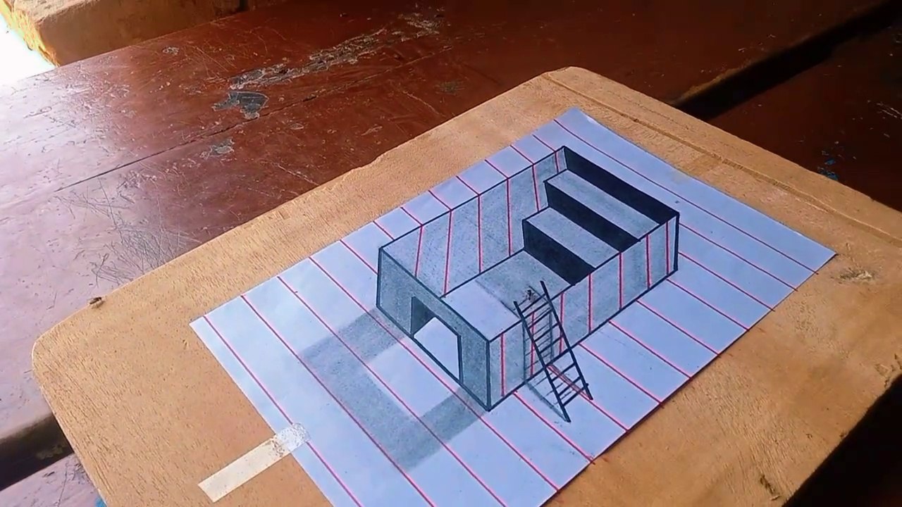 3d drawing on paper for beginners