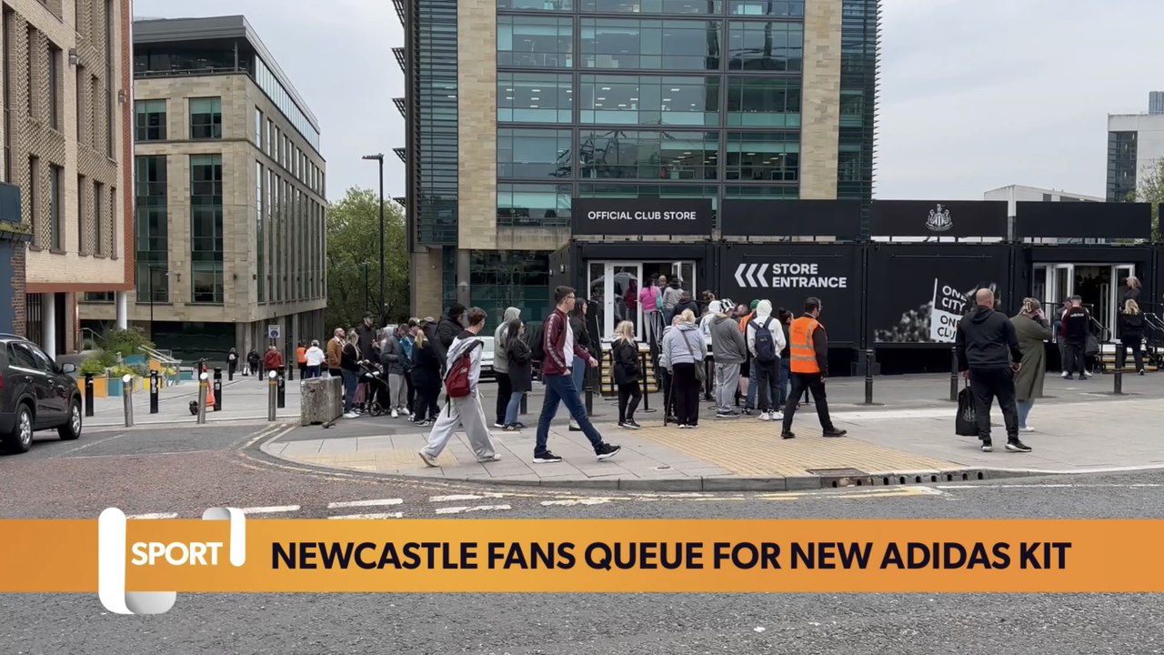 Newcastle fans queue for new Adidas kit launch