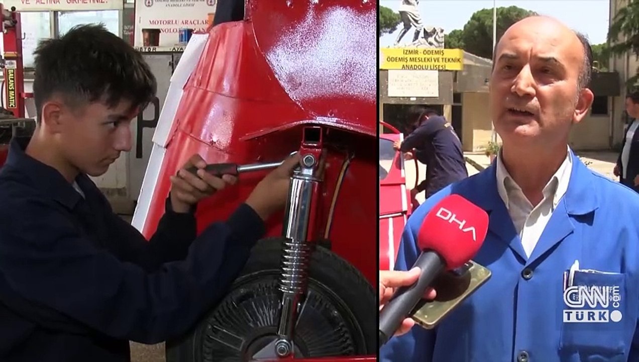 Meslek lisesi öğrencileri elektrikli araç üretti