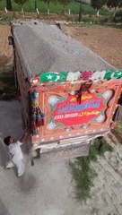 Truck, crash unloading, hard work, construction work,