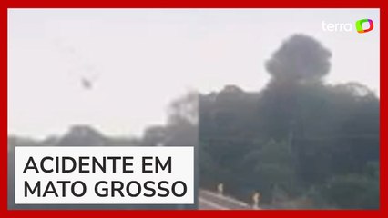 Vídeo mostra o momento da queda de avião em Mato Grosso