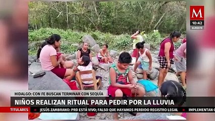 Niños realizan ritual para pedir por la lluvia en Huejutla, Hidalgo