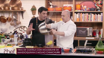 Tiras de costela com mousseline de mandioquinha e molho chimichurri | Band Receitas