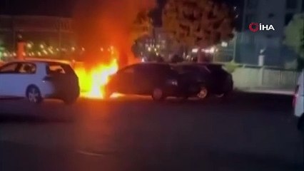 Lüks otomobil cayır cayır yandı