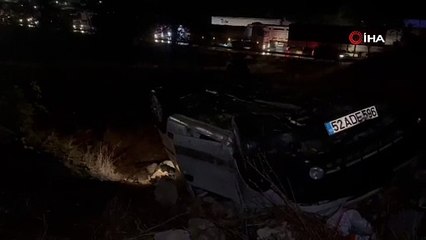 Gaziantep’te otomobil şarampole yuvarlandı