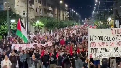 Yunanistan’da Filistin’e destek protestosu