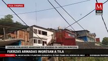 Autoridades hacen su llegada después de los hechos violentos en Tila, Chiapas