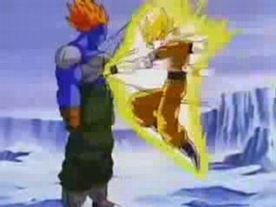 Dragonball Z Goku gets punched in the balls