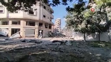 İsrail Gazze'deki bir mahalleyi yok etti. Evler küle döndü