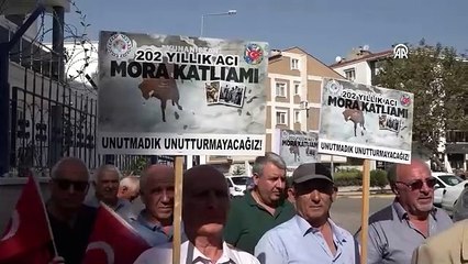 Mora katliamı Yunan konsolosluğuna bırakılan siyah çelenkle protesto edildi