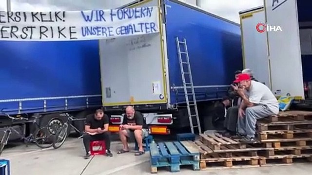 Almanya’da 85 tır şoförü açlık grevinde. Aralarında bir Türk'te var