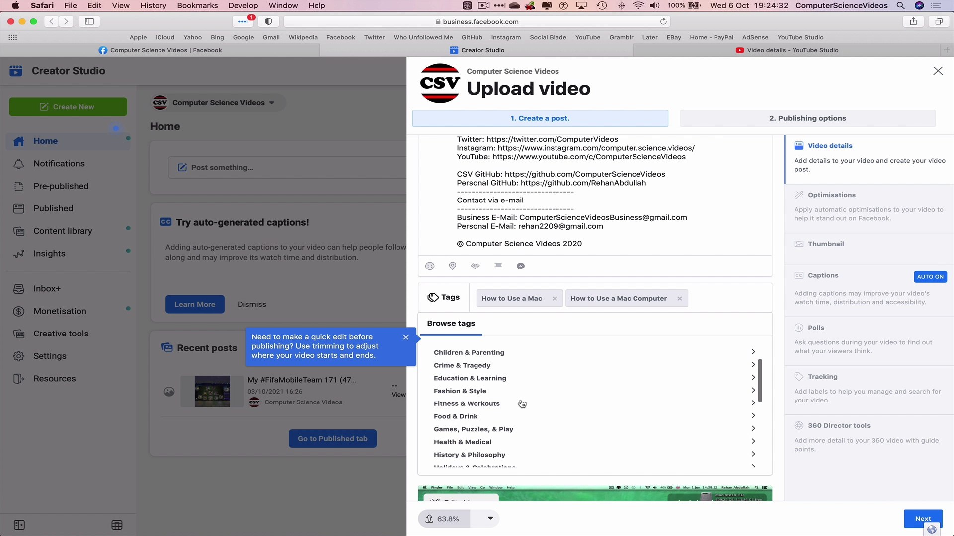 ⁣How to POST a Longer Video to Your Facebook Like Page Using Creator Studio | New