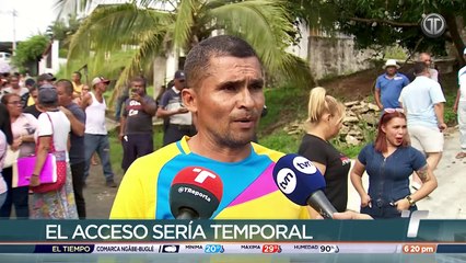 Un deslave en Nueva Libia provocó el hundimiento de una calle y el desalojo de varias personas