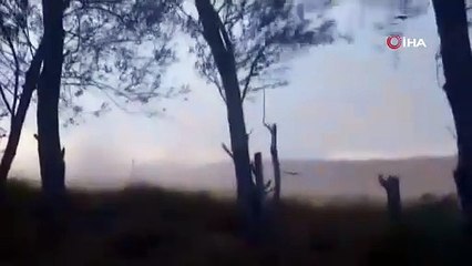 Parktaki çocuklar çığlık çığlığa kaçıştı. Sungurlu'da kum fırtınası paniği