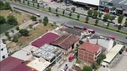 İplik deposunda korkutan yangın