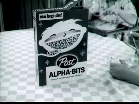 1960s Alpha Bits TV commercial - feeding cereal to the pet fish