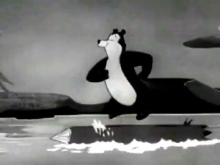 1960s Hamm's beer TV commercial - Hamm's bear on a log