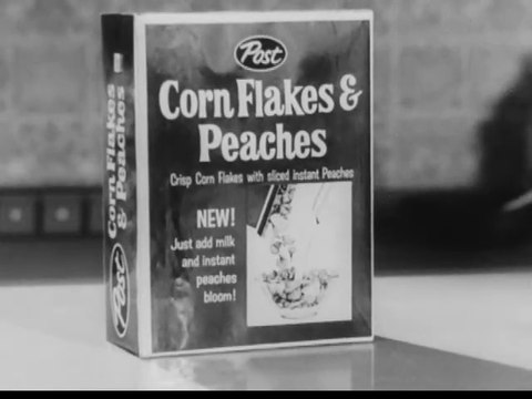 1960s Post Corn Flakes & Peaches (discontinued) cereal TV commercial