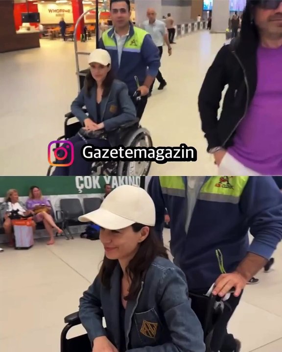 Beren Saat tekerlekli sandalyede görüntülendi. Tatil zehir oldu