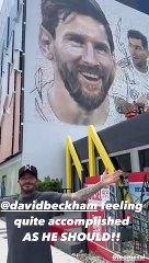 David Beckham Miami'deki büyük duvara Messi'nin resmini yaptırdı