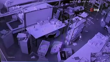 Bartın’daki sel anı güvenlik kamerasında