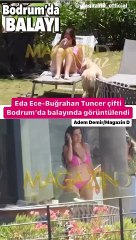 Eda Ece pembe bikinisini üzerinden hiç çıkarmadı. Balayı çiftini gizlice çektiler