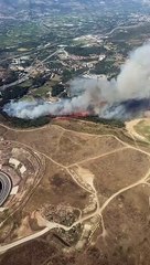 İzmir Menemen'de orman yangını. Havadan ve karadan müdahale başladı