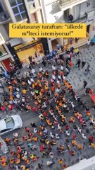 Galatasaray taraftarından İstiklal Caddesi'nde mülteci protestosu. Taksim'i inlettiler