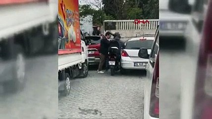 Kuryeye satırlı saldırı! İşte o anlar…