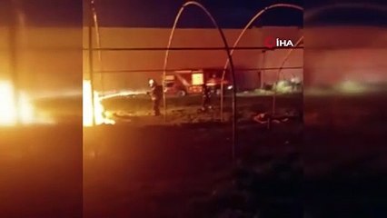 Depremzede vatandaşların kaldığı çadırda yangın