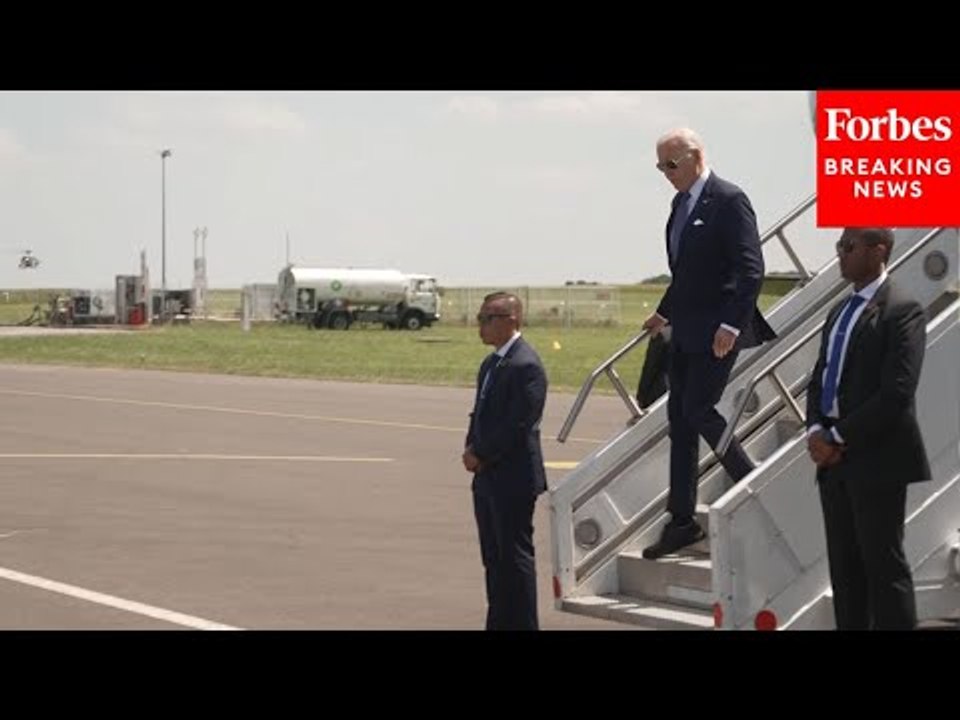 President Biden Arrives In Carpiquet, France Ahead Of A Major Speech On Democracy