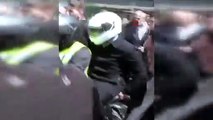 AKP'li isim mitinge polis motosikletiyle gitti. Vatandaş şaşkınlığını gizleyemedi