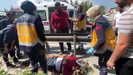 TEM'de lastiği patlayan araç takla attı: 2 yaralı