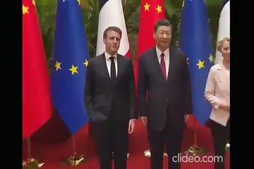 Fotoğraf çekiminde gergin anlar. Çin Devlet Başkanı'nın protokol şefinden Macron'a uyarı