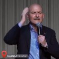 Soylu konuşurken kendinden geçti. Konuşmasının ardından attığı bakış gözden kaçmadı