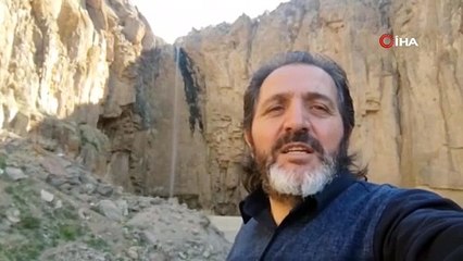 Gürül gürül akan şelale erken kurudu