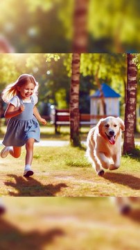 Cute Dog and cute little girl running #follow me friends viral_Reels videos #following #viral #kids #follow #cute #babygirl #12
