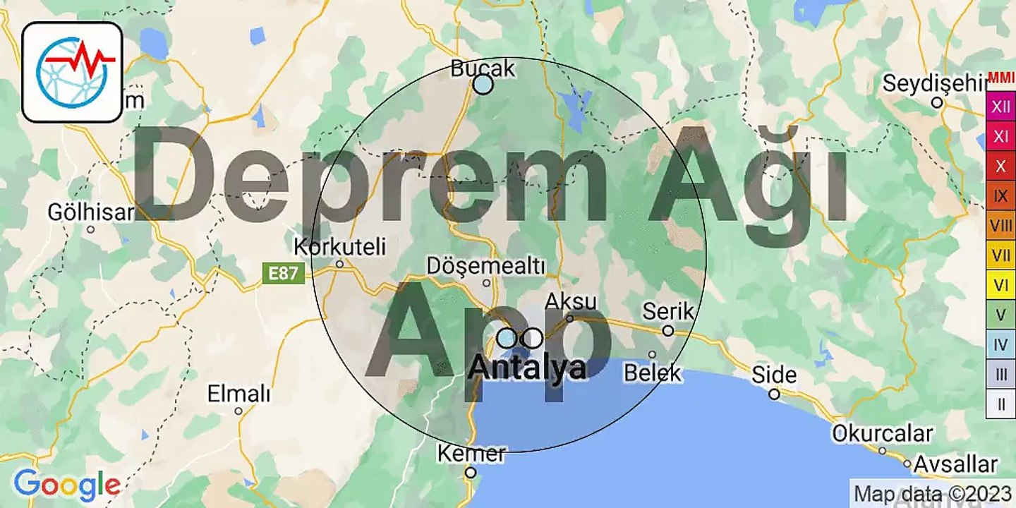 Antalya'da 4.1 büyüklüğünde deprem. Burdur da sallandı