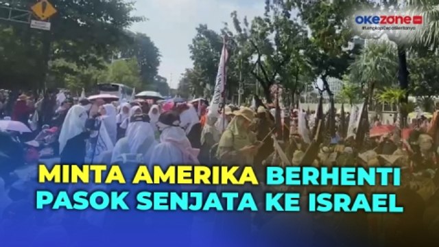 Aksi Bela Palestina di Depan Kedubes, Massa Minta Amerika Berhenti Pasok Senjata ke Israel