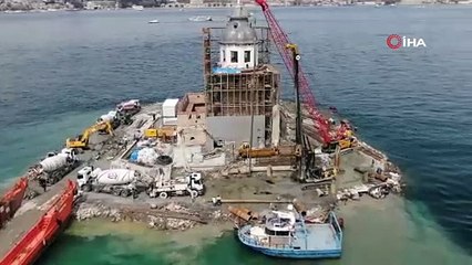 Betonarme Kız Kulesi'nin kubbesi ortaya çıktı