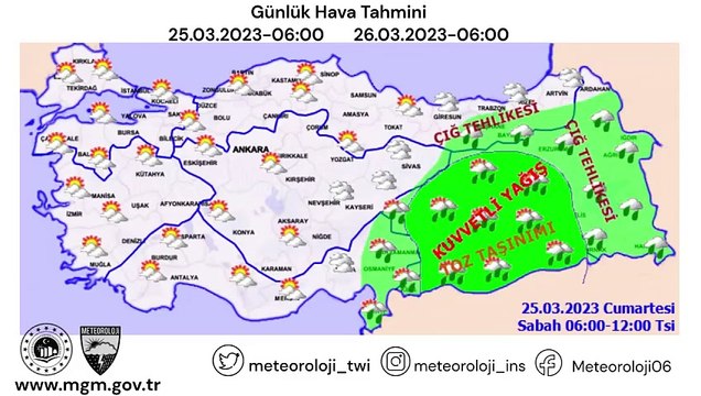 Kar sağanak fırtına toz taşınımı hepsi birden geliyor. Meteoroloji'den 8 kente turuncu 4 ile sarı uyarı